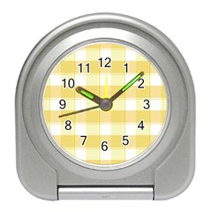 White And Yellow Plaids Travel Alarm Clock by ConteMonfrey