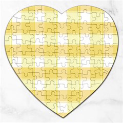 White and yellow plaids Jigsaw Puzzle (Heart)