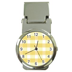 White And Yellow Plaids Money Clip Watches by ConteMonfrey