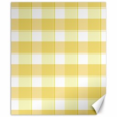 White and yellow plaids Canvas 8  x 10 