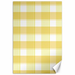 White and yellow plaids Canvas 20  x 30 