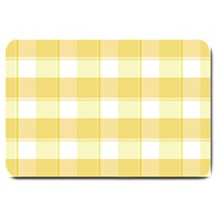 White and yellow plaids Large Doormat 