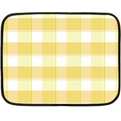 White and yellow plaids Double Sided Fleece Blanket (Mini) 