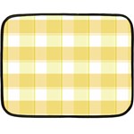 White and yellow plaids Double Sided Fleece Blanket (Mini)  35 x27  Blanket Front