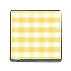 White And Yellow Plaids Memory Card Reader (square 5 Slot) by ConteMonfrey