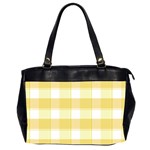 White and yellow plaids Oversize Office Handbag (2 Sides) Front