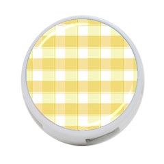 White and yellow plaids 4-Port USB Hub (One Side)