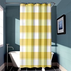 White and yellow plaids Shower Curtain 36  x 72  (Stall) 