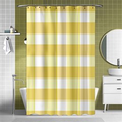 White and yellow plaids Shower Curtain 48  x 72  (Small) 