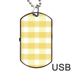 White And Yellow Plaids Dog Tag Usb Flash (one Side) by ConteMonfrey