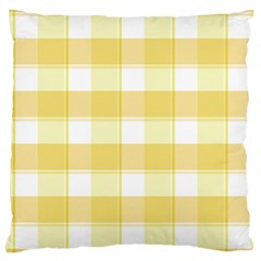 White And Yellow Plaids Large Cushion Case (one Side) by ConteMonfrey