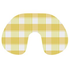 White And Yellow Plaids Travel Neck Pillow by ConteMonfrey