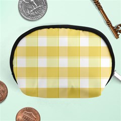 White And Yellow Plaids Accessory Pouch (medium) by ConteMonfrey