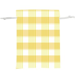 White and yellow plaids  Lightweight Drawstring Pouch (XL)