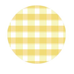 White and yellow plaids Mini Round Pill Box (Pack of 3)