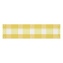 White And Yellow Plaids Banner And Sign 4  X 1  by ConteMonfrey