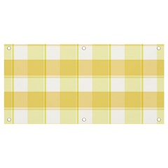 White and yellow plaids Banner and Sign 4  x 2 