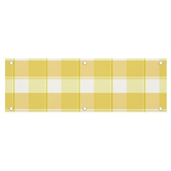 White and yellow plaids Banner and Sign 6  x 2 