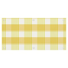 White And Yellow Plaids Banner And Sign 6  X 3  by ConteMonfrey