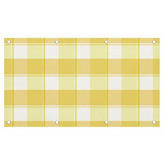 White and yellow plaids Banner and Sign 7  x 4 