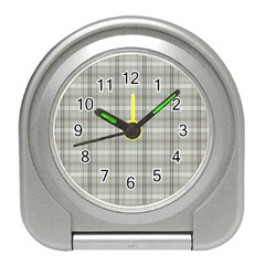 Winter Gray Plaids Travel Alarm Clock by ConteMonfrey