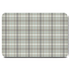 Winter Gray Plaids Large Doormat  by ConteMonfrey