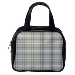 Winter Gray Plaids Classic Handbag (one Side) by ConteMonfrey