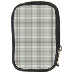 Winter Gray Plaids Compact Camera Leather Case by ConteMonfrey