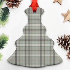 Winter Gray Plaids Christmas Tree Ornament (two Sides) by ConteMonfrey