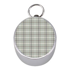 Winter Gray Plaids Mini Silver Compasses by ConteMonfrey