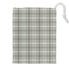 Winter Gray Plaids Drawstring Pouch (4xl) by ConteMonfrey