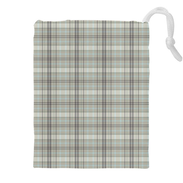 Winter gray plaids Drawstring Pouch (4XL)