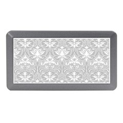 Grey Lace Decorative Ornament - Pattern 14th And 15th Century - Italy Vintage Memory Card Reader (mini) by ConteMonfrey