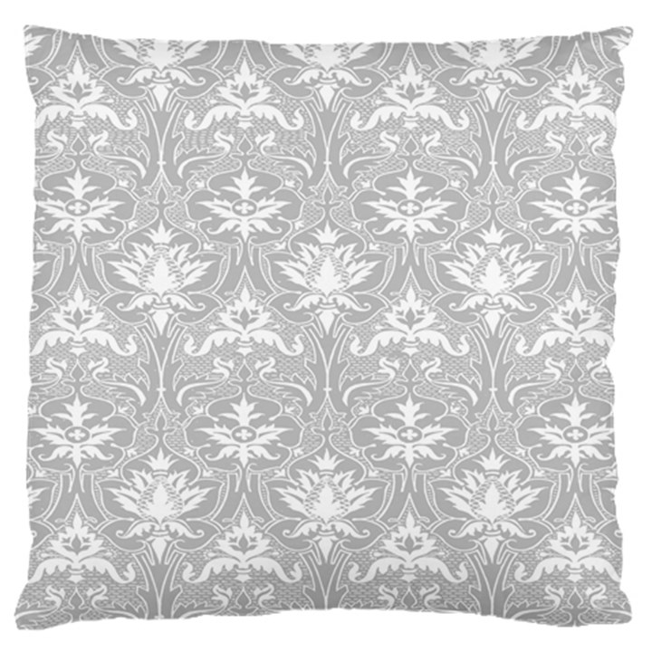 Grey Lace Decorative Ornament - Pattern 14th And 15th Century - Italy Vintage Large Cushion Case (Two Sides)