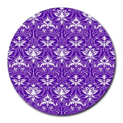 Purple Lace Decorative Ornament - Pattern 14th And 15th Century - Italy Vintage  Round Mousepads by ConteMonfrey