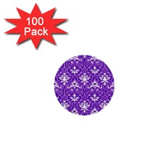 Purple Lace Decorative Ornament - Pattern 14th And 15th Century - Italy Vintage  1  Mini Buttons (100 Pack)  by ConteMonfrey