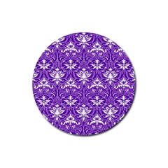 Purple Lace Decorative Ornament - Pattern 14th And 15th Century - Italy Vintage  Rubber Round Coaster (4 Pack) by ConteMonfrey