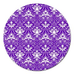 Purple Lace Decorative Ornament - Pattern 14th And 15th Century - Italy Vintage  Magnet 5  (round) by ConteMonfrey