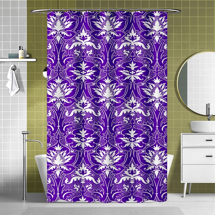 Purple Lace Decorative Ornament - Pattern 14th And 15th Century - Italy Vintage  Shower Curtain 48  x 72  (Small) 