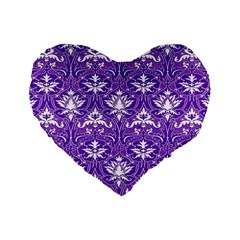 Purple Lace Decorative Ornament - Pattern 14th And 15th Century - Italy Vintage  Standard 16  Premium Heart Shape Cushions by ConteMonfrey