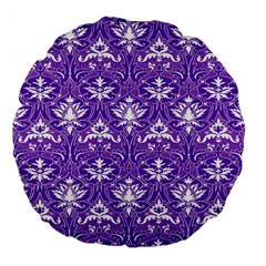 Purple Lace Decorative Ornament - Pattern 14th And 15th Century - Italy Vintage  Large 18  Premium Flano Round Cushions by ConteMonfrey