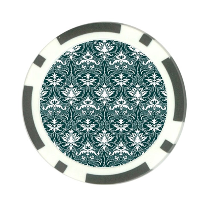 Green  Lace Decorative Ornament - Pattern 14th And 15th Century - Italy Vintage  Poker Chip Card Guard (10 pack)