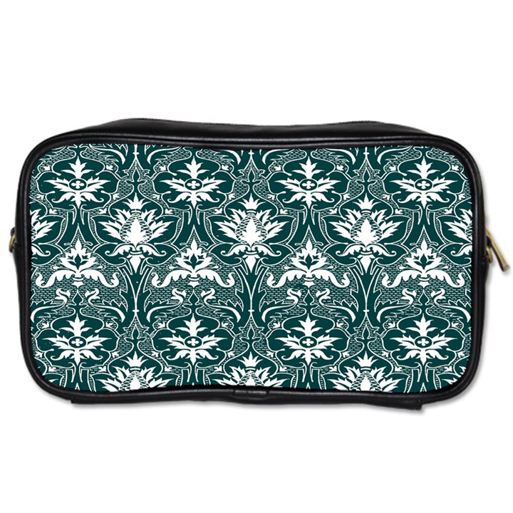 Green  Lace Decorative Ornament - Pattern 14th And 15th Century - Italy Vintage  Toiletries Bag (Two Sides)