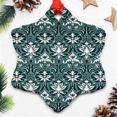 Green  Lace Decorative Ornament - Pattern 14th And 15th Century - Italy Vintage  Snowflake Ornament (two Sides) by ConteMonfrey