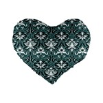 Green  Lace Decorative Ornament - Pattern 14th And 15th Century - Italy Vintage  Standard 16  Premium Heart Shape Cushions Front