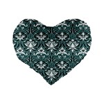 Green  Lace Decorative Ornament - Pattern 14th And 15th Century - Italy Vintage  Standard 16  Premium Heart Shape Cushions Back