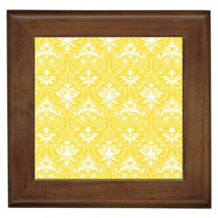 Yellow Lace Decorative Ornament - Pattern 14th And 15th Century - Italy Vintage  Framed Tile by ConteMonfrey