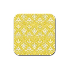 Yellow Lace Decorative Ornament - Pattern 14th And 15th Century - Italy Vintage  Rubber Square Coaster (4 Pack) by ConteMonfrey