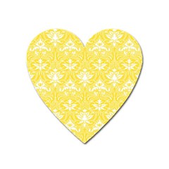 Yellow Lace Decorative Ornament - Pattern 14th And 15th Century - Italy Vintage  Heart Magnet by ConteMonfrey