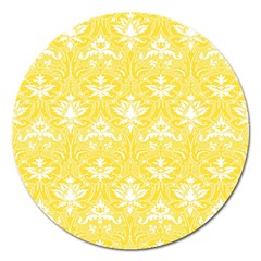 Yellow Lace Decorative Ornament - Pattern 14th And 15th Century - Italy Vintage  Magnet 5  (round) by ConteMonfrey